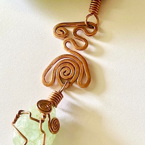 Aquamarine Necklace Handmade Wire Wrap Jewelry Zookadoodle Hammered Copper Oversized Jewelry