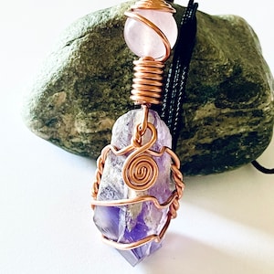 Amethyst Wire Wrap Necklace Handmade Wire Wrap Crystal Jewelry