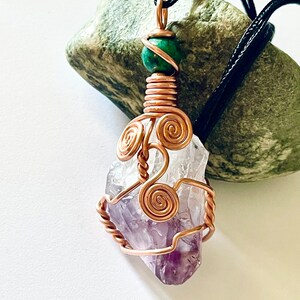 Amethyst Wire Wrap Necklace Handmade Wire Wrap Crystal Jewelry