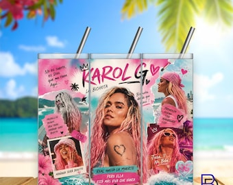 Karol G Tumbler Wrap | 20 Unzen Skinny | Digitaler Download | 300 DPI PNG