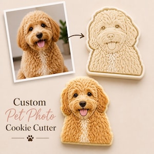 Tagliabiscotti personalizzato per cani da foto / Tagliabiscotti personalizzato per animali domestici con timbro / Tagliabiscotti personalizzato per gatti / Tagliabiscotti personalizzato per animali