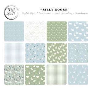 Goose digital paper pack | goose themed baby shower | geese backgrounds | goose and daisy patterns | geese printable