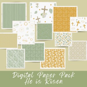 Easter Religious Digital Paper Pack | Christian Easter Seamless Patterns | Junk Journal Kit