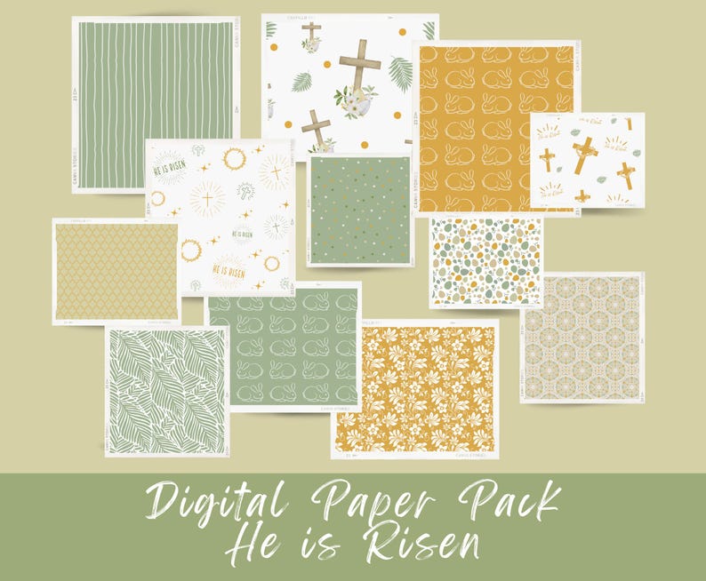 Easter Religious Digital Paper Pack | Christian Easter Seamless Patterns | Junk Journal Kit