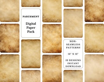 Paquete de papel digital con textura de pergamino: Fondos vintage antiguos (descarga digital)