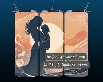 Mutter & Kind Becherverpackung: Sublimationsdesign (Digitaler Download)