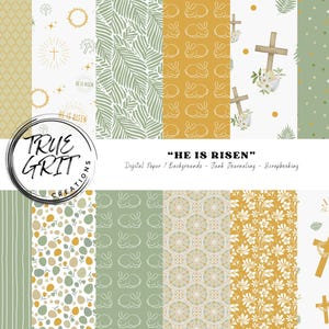 Easter Religious Digital Paper Pack | Christian Easter Seamless Patterns | Junk Journal Kit