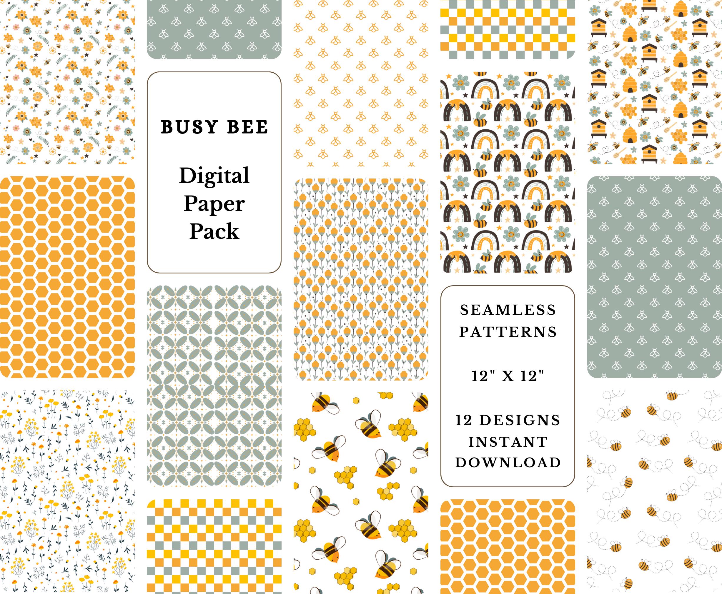Bumble Bee Digital Paper Pack | Scrapbooking, Cards (digital Download ...