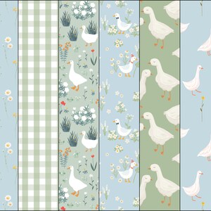Goose digital paper pack | goose themed baby shower | geese backgrounds | goose and daisy patterns | geese printable