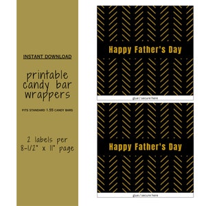 Father&#39;s Day Chocolate Bar Wrapper: Printable Dad Gift (Digital Download)
