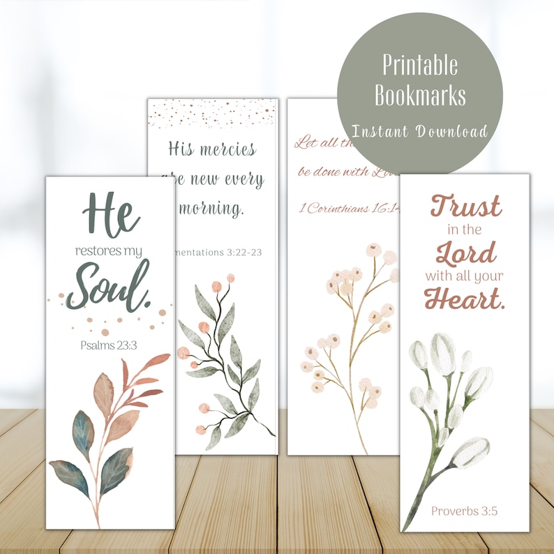Printable Bookmarks Digital Bookmark Scripture Bookmarks Women's ...