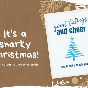 Sarcastic Christmas Card Template | Snarky Christmas | Funny Holiday Cards | Instant Download