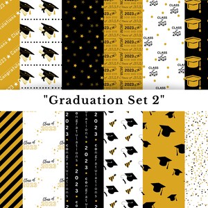 Graduation Paper Pattern Scrapbooking Paper Graduation Digital Paper Seamless Pattern Class of ...