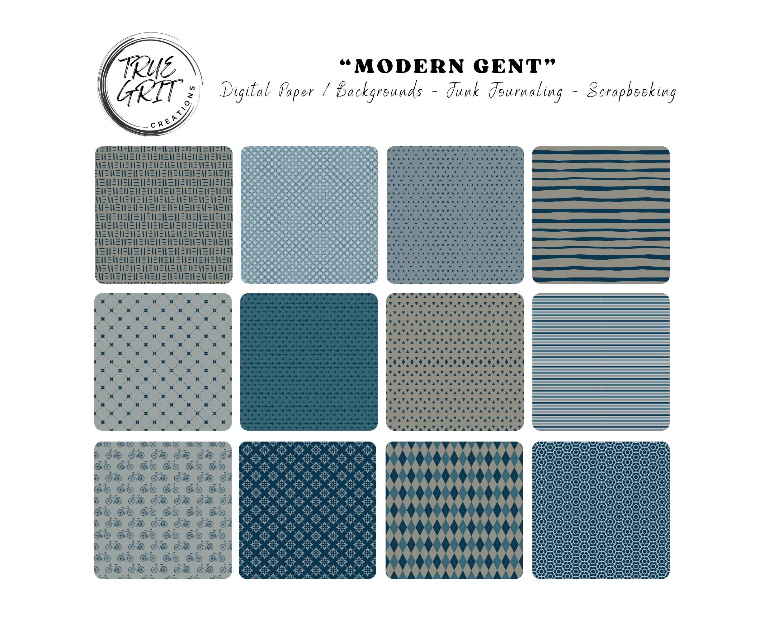 Masculine Digital Paper Pack: Modern Gent Seamless Patterns (digital ...