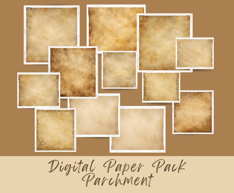 Parchment Paper Different Color Parchment Texture Digital Paper Pack: Antique Vintage Backgrounds ...