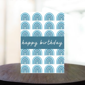 Tarjeta de cumpleaños imprimible Descarga instantánea Tarjeta de cumpleaños Tarjeta Blue Boy Descarga digital