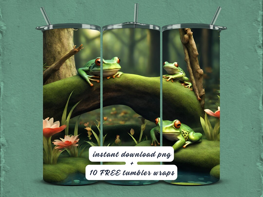3D Tumbler Wrap Png, Frog Lover Tumbler Wrap, Frog Sublimation Pattern ...