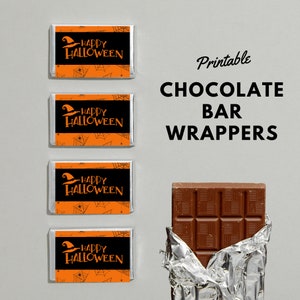 Halloween Candy Bar Wrappers: Printable Chocolate Labels (Digital Download)