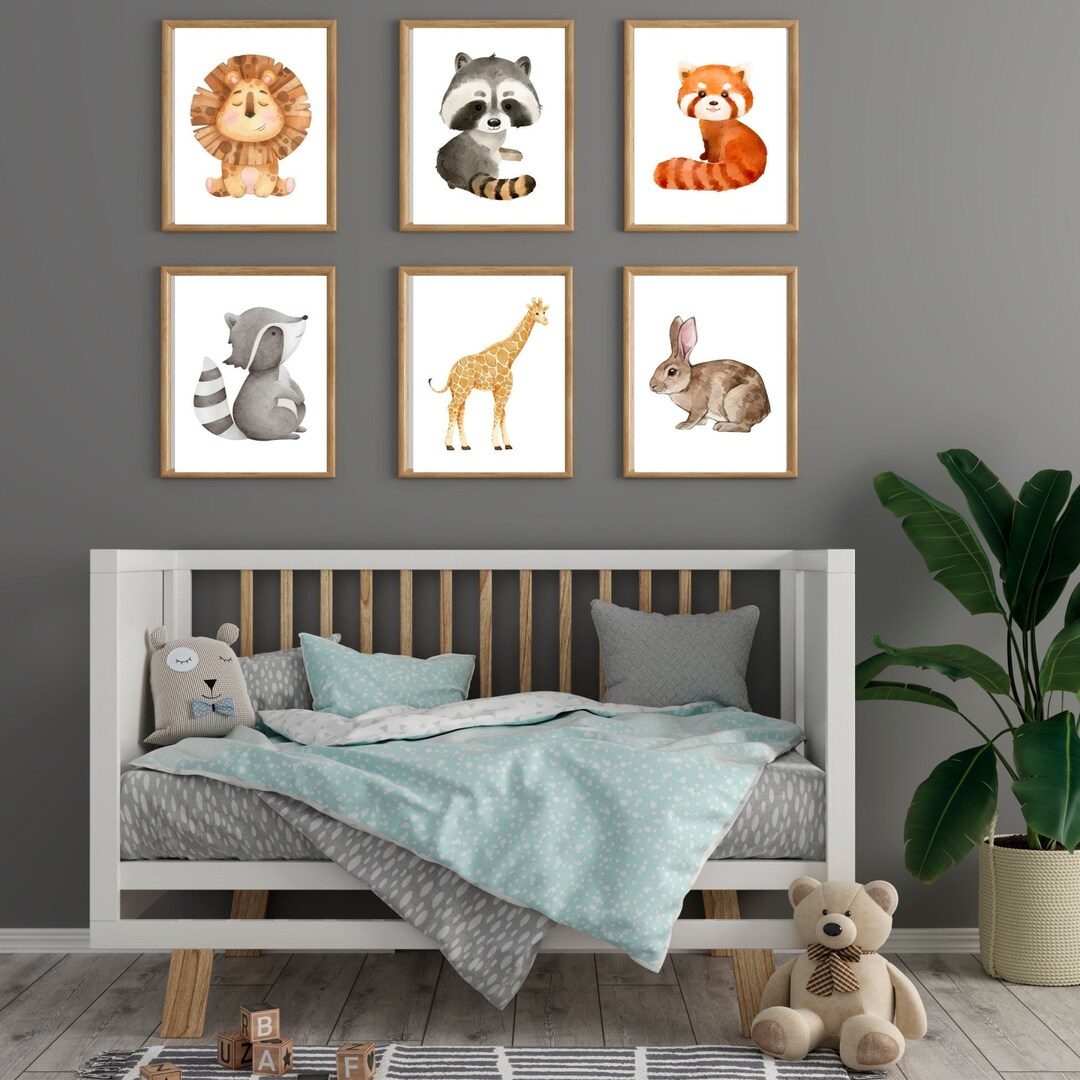 Printable Art Baby Animal Prints Printable Wall Art Nursery Decor Cute ...