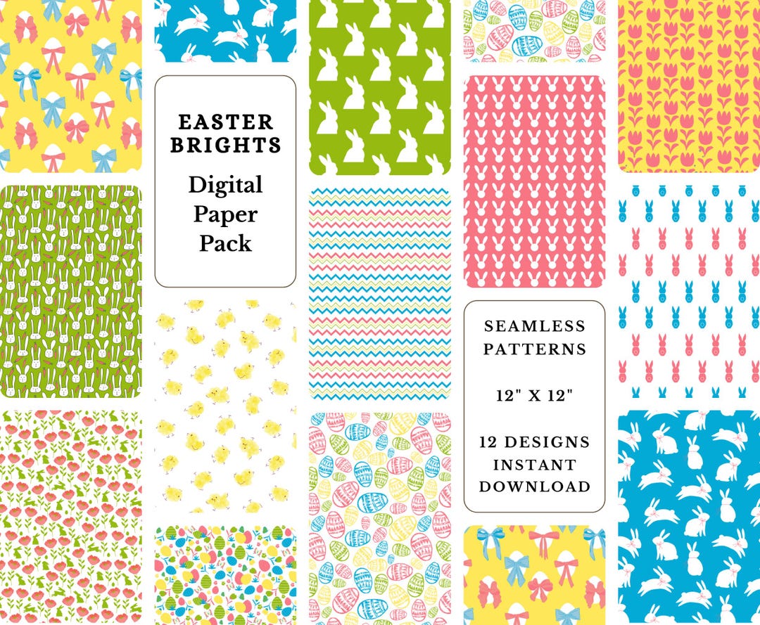 Easter Digital Paper Pack: Seamless Spring Patterns (digital Download ...