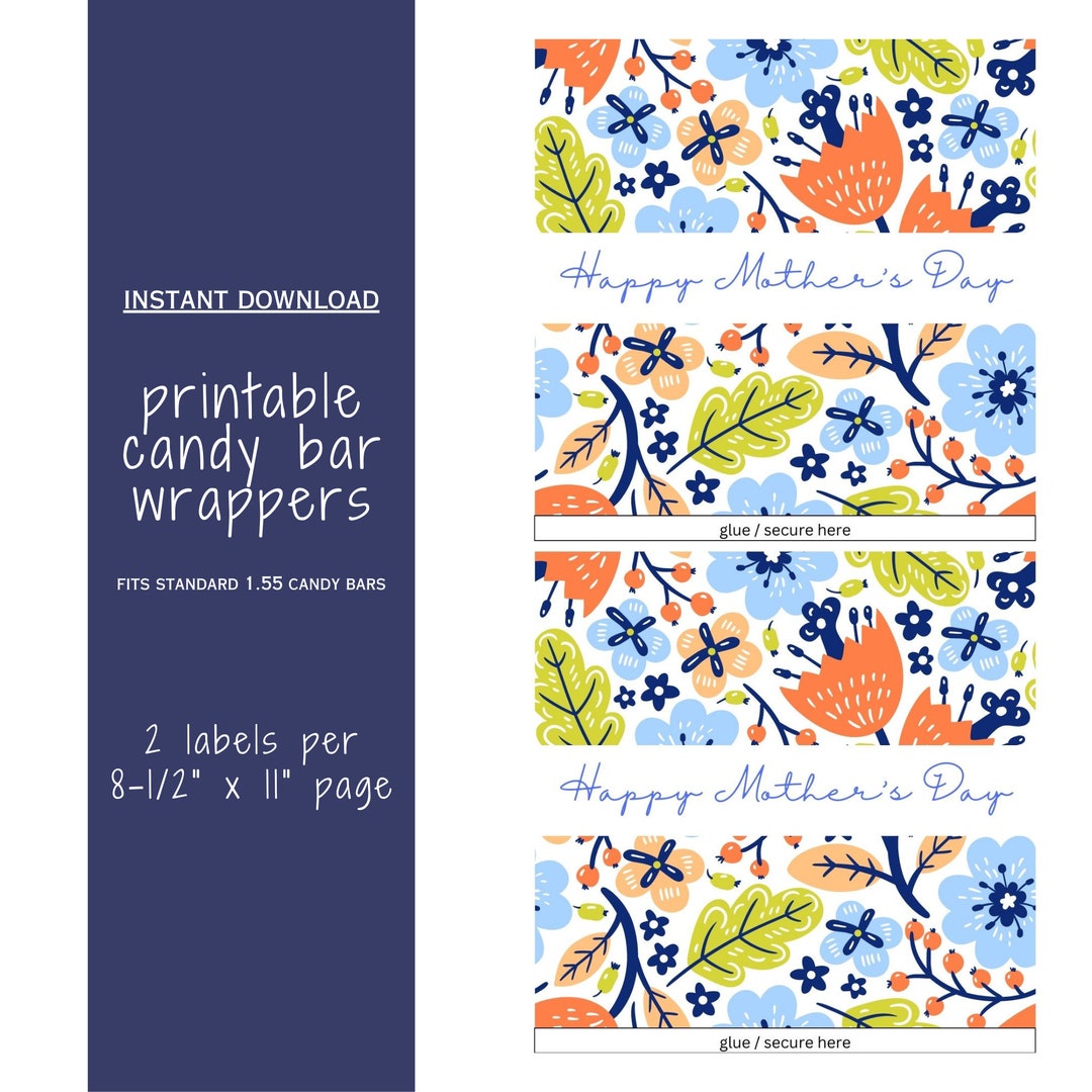 Mother's Day Candy Bar Wrapper Printable Candy Wrapper Mother's Day ...