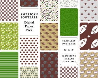 Football Digital Paper Pack: Seamless Sports Patterns (PDF)