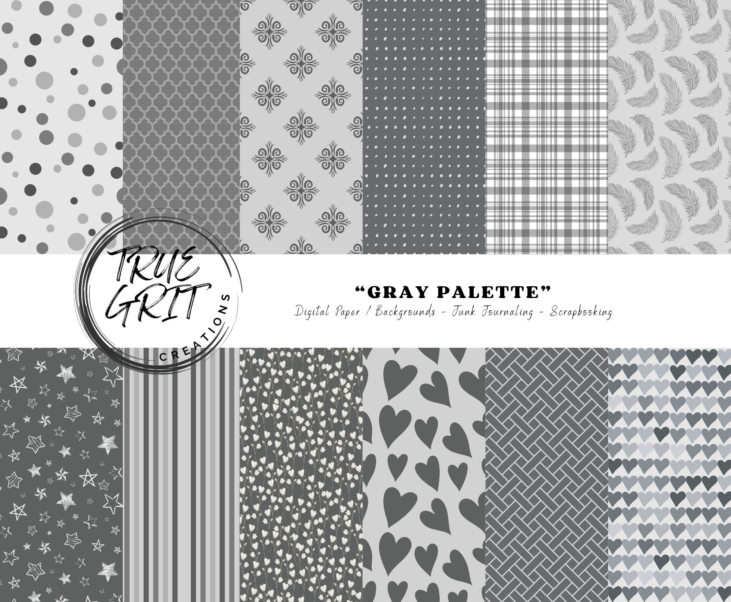 Gray Paper Pack: Seamless Scrapbook Paper Patterns (digital Download ...