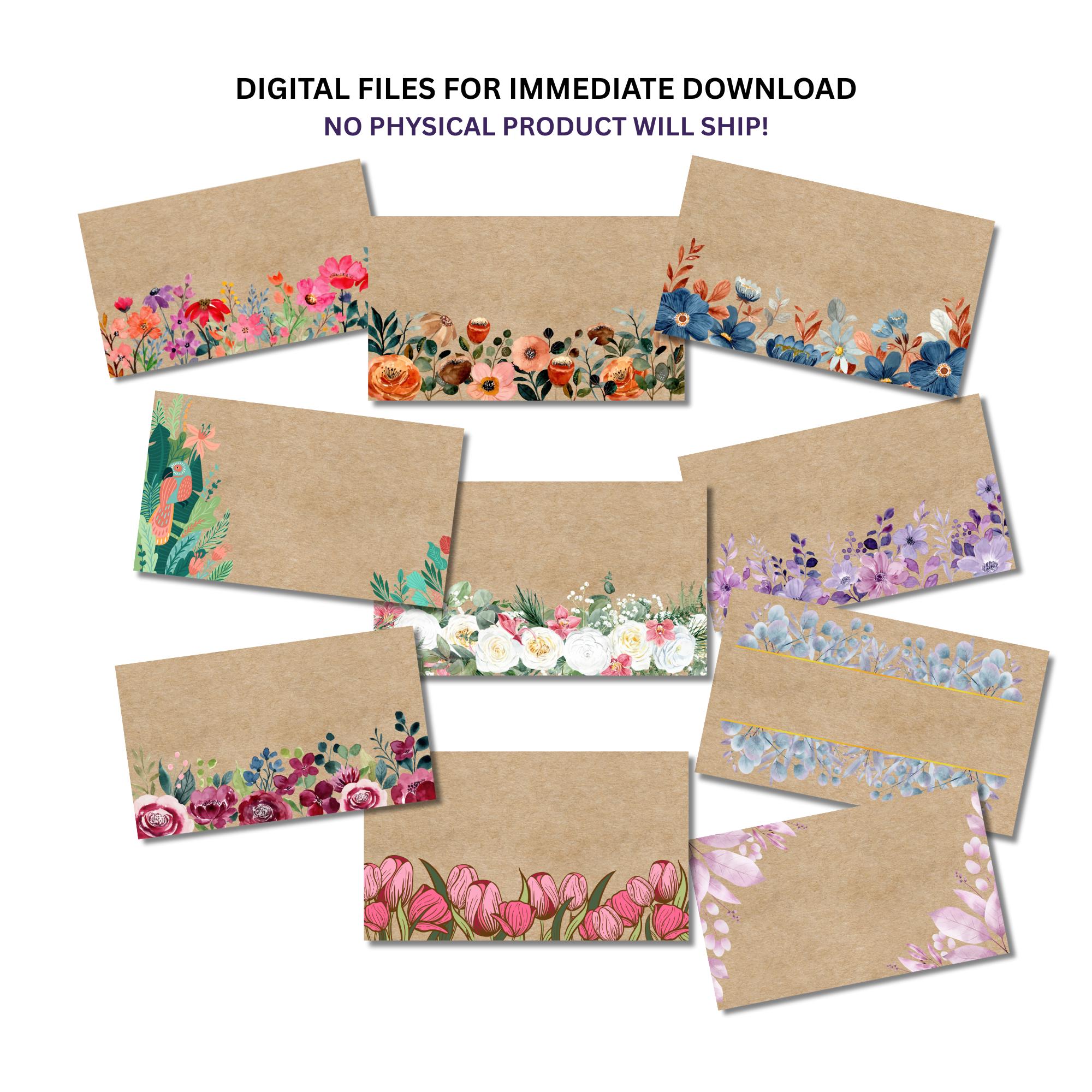 Banner Pdf File Floral Banner Template Bundle: Painted Paper Banners (PDF/JPG) - Etsy