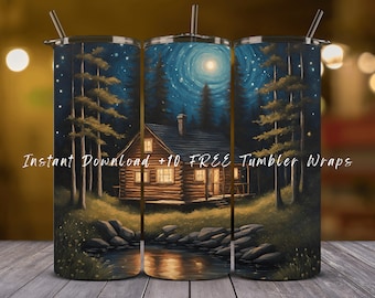 Omslagontwerp cabinebeker: camping, png (digitale download)