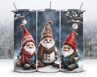 Christmas Gnome Tumbler Wrap PNG Christmas Tumbler Wrap Sublimation Designs