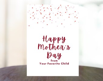 Printable Mother's Day Card: 5x7 Greeting Card (Digital Download)