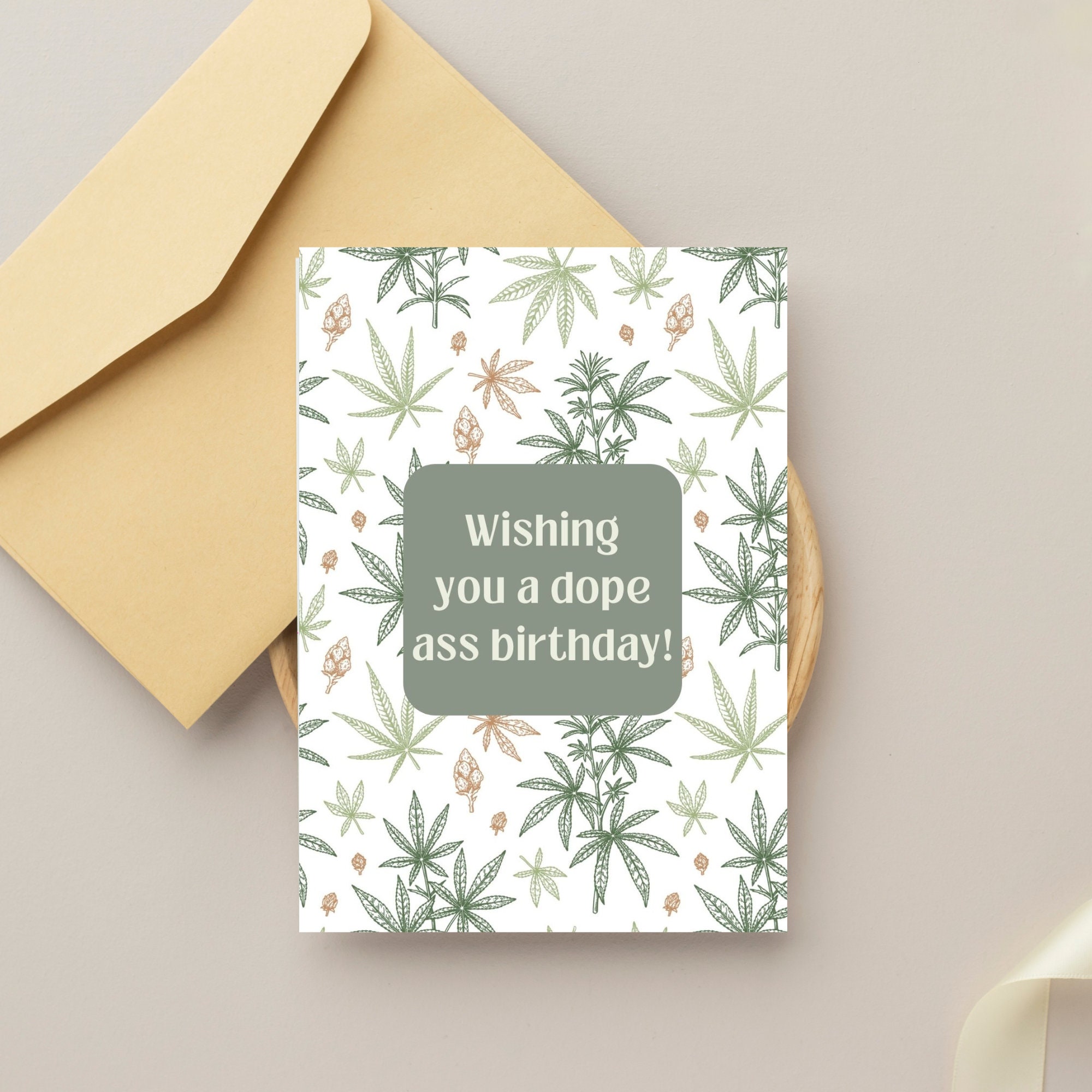 Birthday Card Funny Weed Printable Funny Printable Card - Etsy