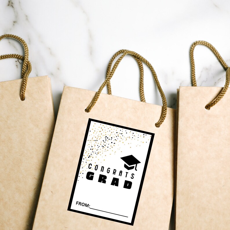 Congrats Grad Gift Tags: Printable Graduation Favor Tags (digital ...