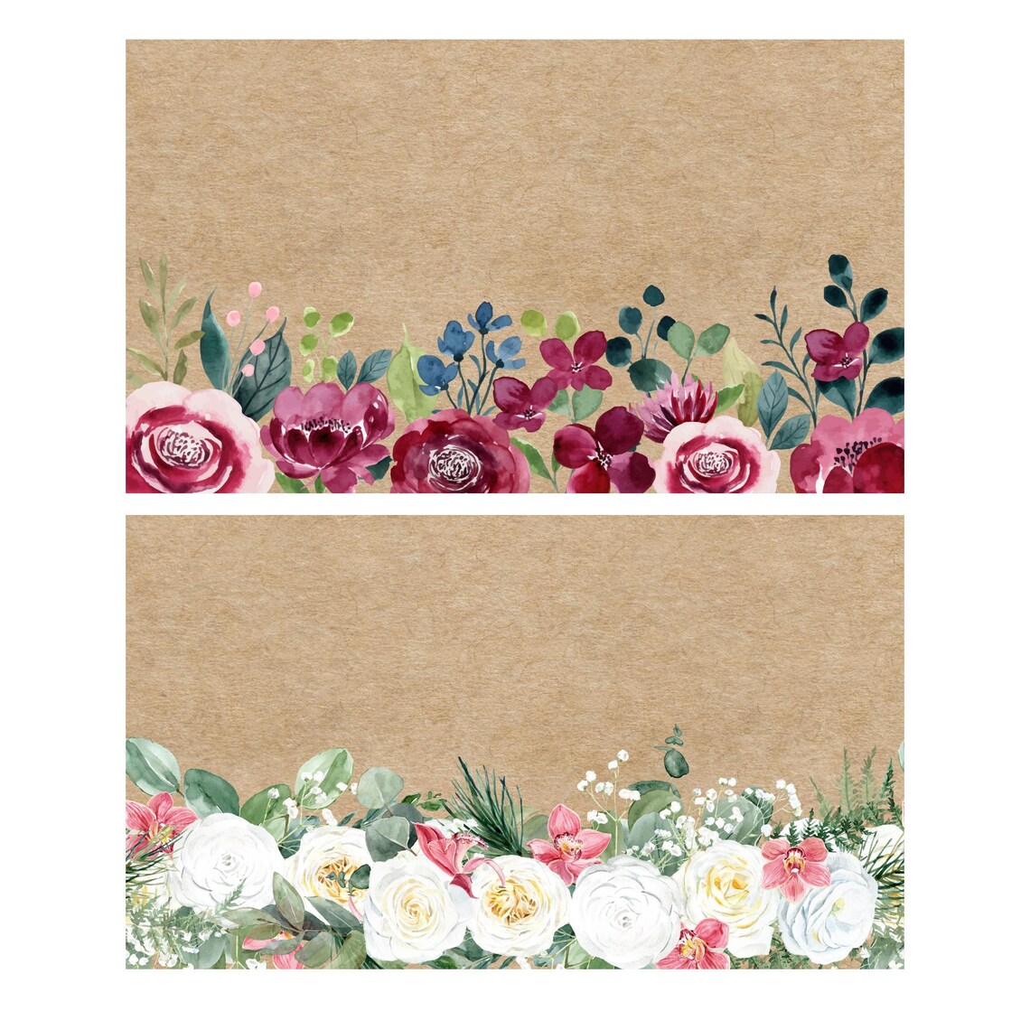 Banner Pdf File Floral Banner Template Bundle: Painted Paper Banners (PDF/JPG) - Etsy