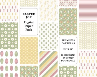 Easter Digital Paper Pack: Scrapbook Patterns (Digital Download)