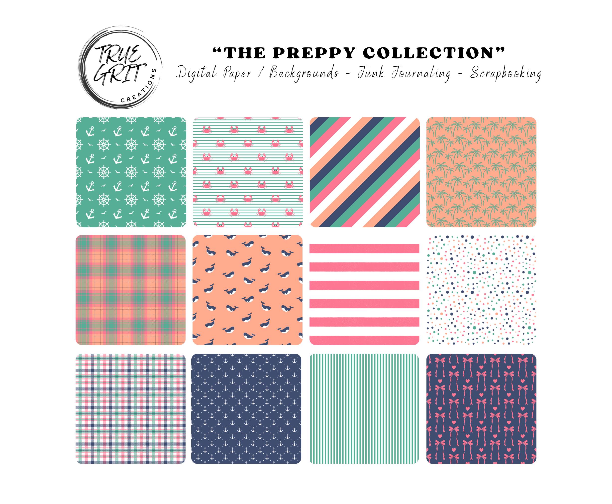 Preppy Plaid Digital Paper: Scrapbook Backgrounds (digital Download) - Etsy