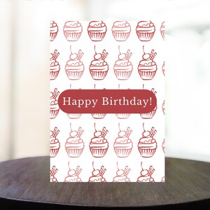 Cupcake Birthday Card: Printable 5x7 Greeting Card (Digital Download)