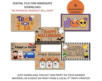 Painted Halloween Banner Template Bundle (Digital Download)