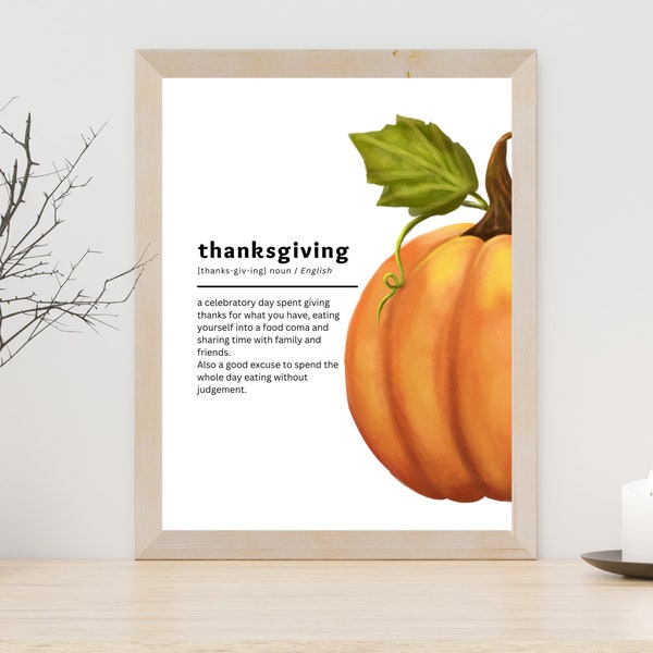 Stacked Pumpkins Print | Cute Pumpkin Print | Thanksgiving definition print | Digital Download