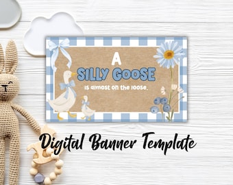 Banner Template Dumme Gans Fast auf Laufband Baby Shower Banner Mockup
