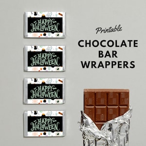 Halloween Candy Bar Wrapper: Printable Chocolate Labels (PDF, JPEG)