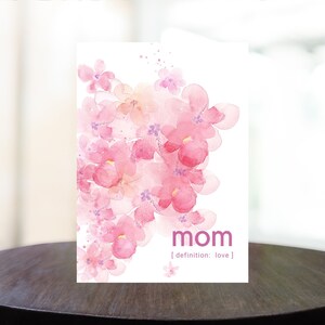 Tarjeta imprimible del Día de la Madre Tarjeta de acuarela Descarga digital imprimible Tarjetas de felicitación