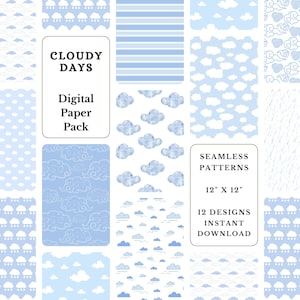 Carta per scrapbooking con cielo nuvoloso, nuvole senza soluzione di continuità, sfondo del cielo, nuvole, carta da parati, cielo pastello, nuvole pastello, cielo, carta digitale, uso commerciale