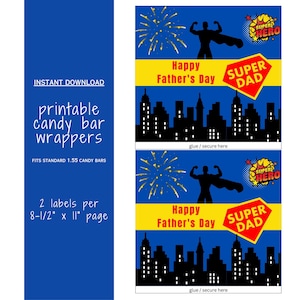 Super Dad Candy Bar Wrapper: Father&#39;s Day Printable (PDF & JPEG)