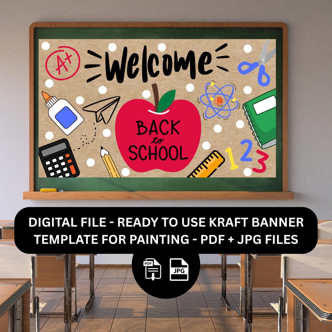 Back to School Banner Template: DIY Painted Classroom Decor (digital ...