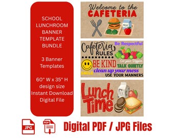 Schule Banner Vorlage: Cafeteria Dekor (Digitaler Download)