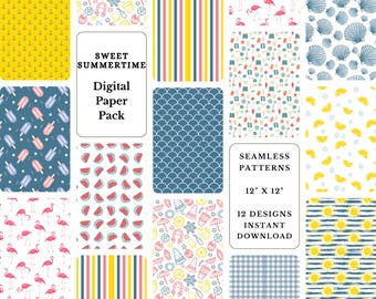 Sommer Muster: Scrapbook Papier (Digitaler Download)
