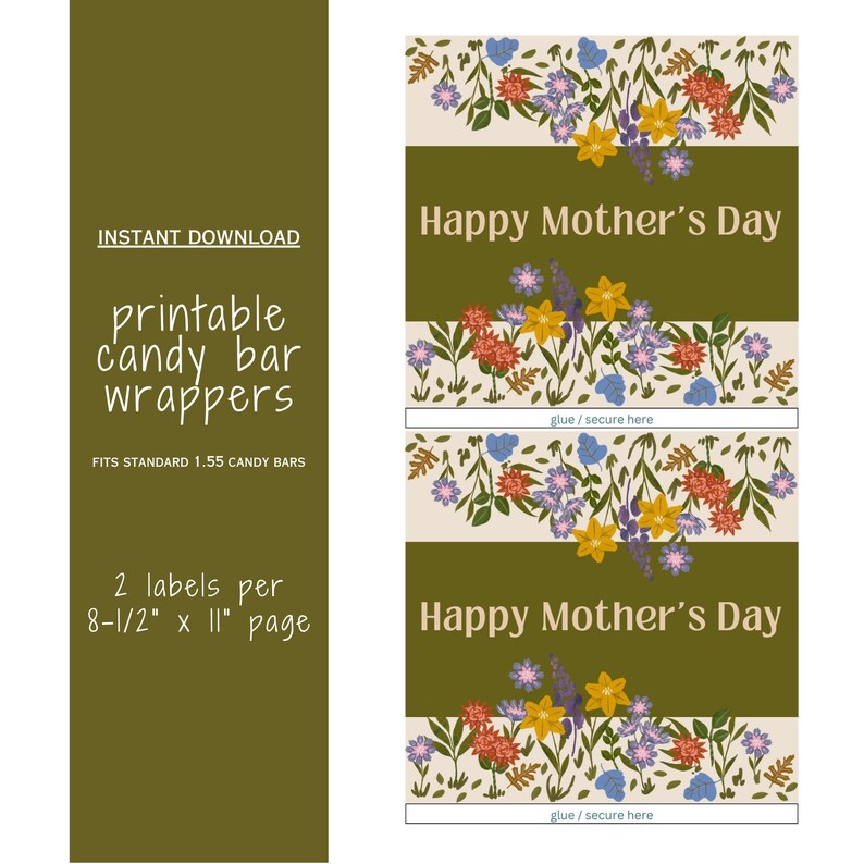 Mother's Day Chocolate Bar Wrapper | Printable Candy Wrapper | Mother's ...