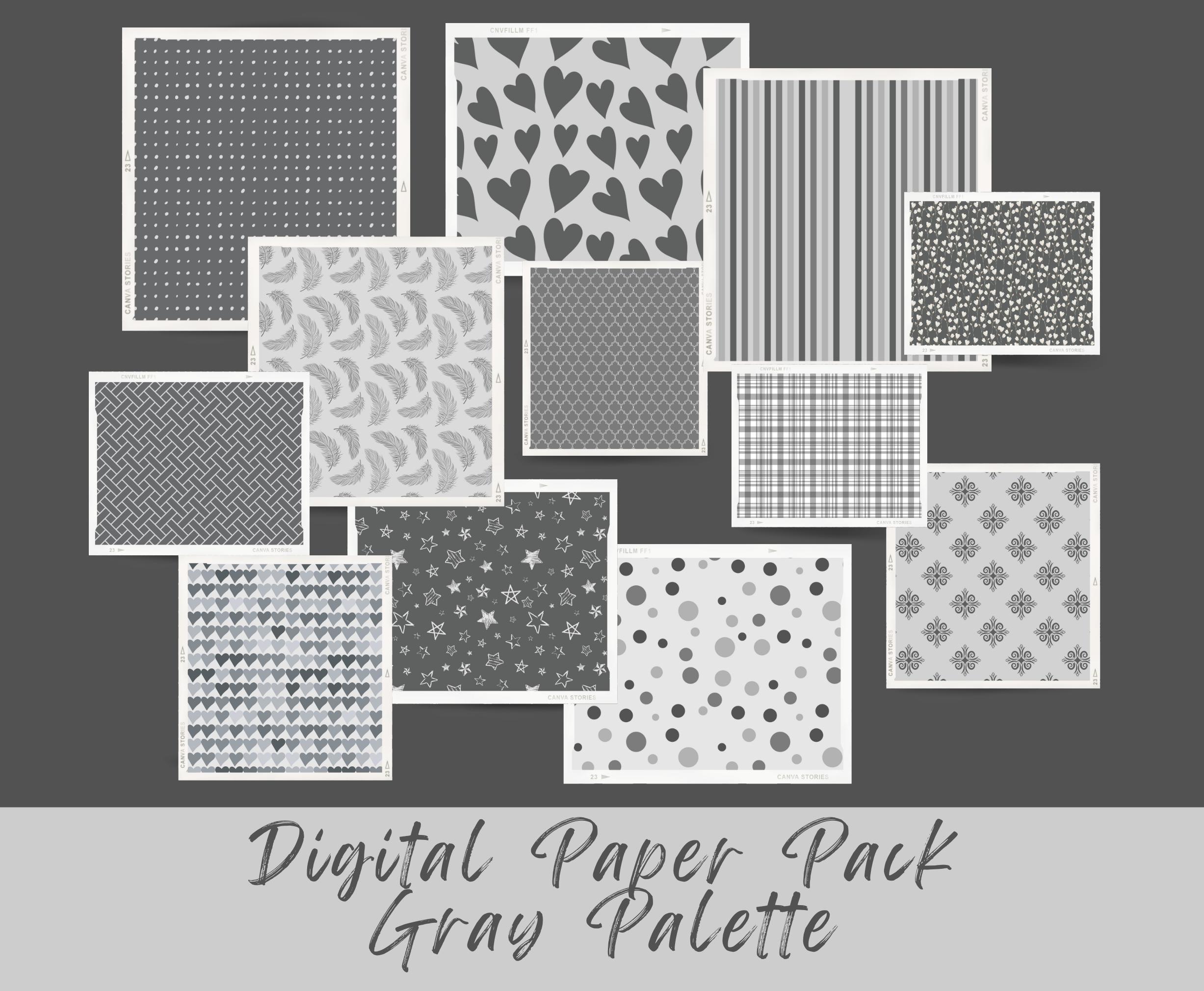 Gray Paper Pack: Seamless Scrapbook Paper Patterns (digital Download ...