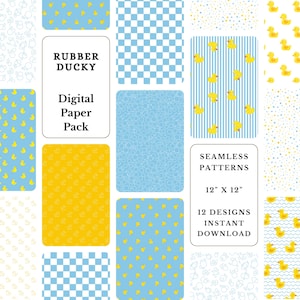 Sömlösa mönster för gummianka: Scrapbook-papper (digital nedladdning)